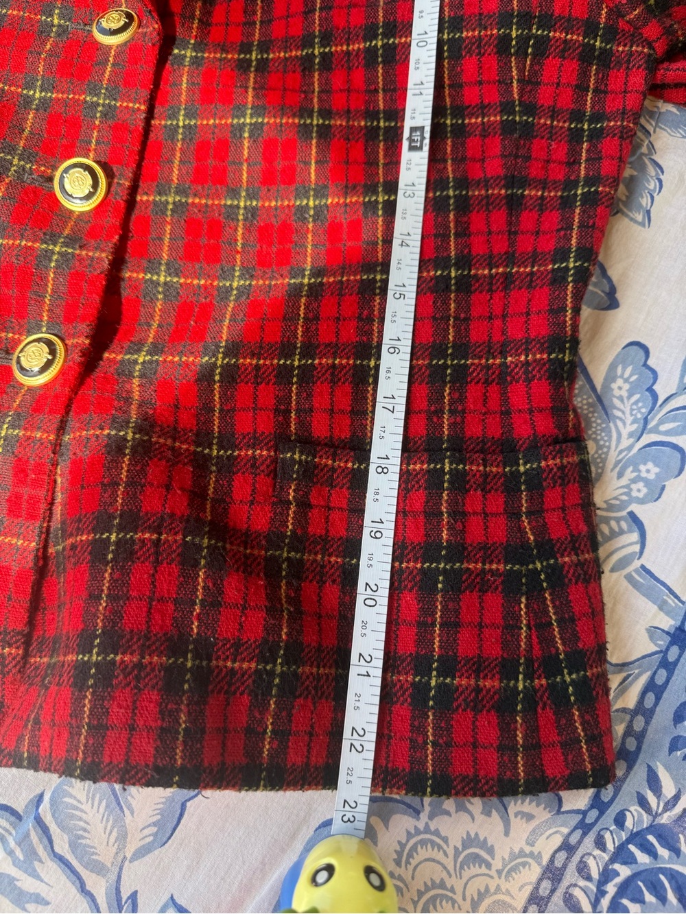 Le Suit Women's Red/Black Plaid Blazer Size 8 tartan 3-Button Lined - Picture 8 of 10